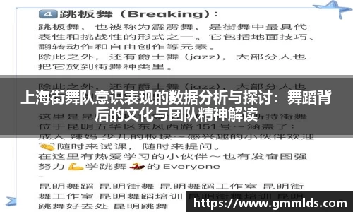 上海街舞队意识表现的数据分析与探讨：舞蹈背后的文化与团队精神解读